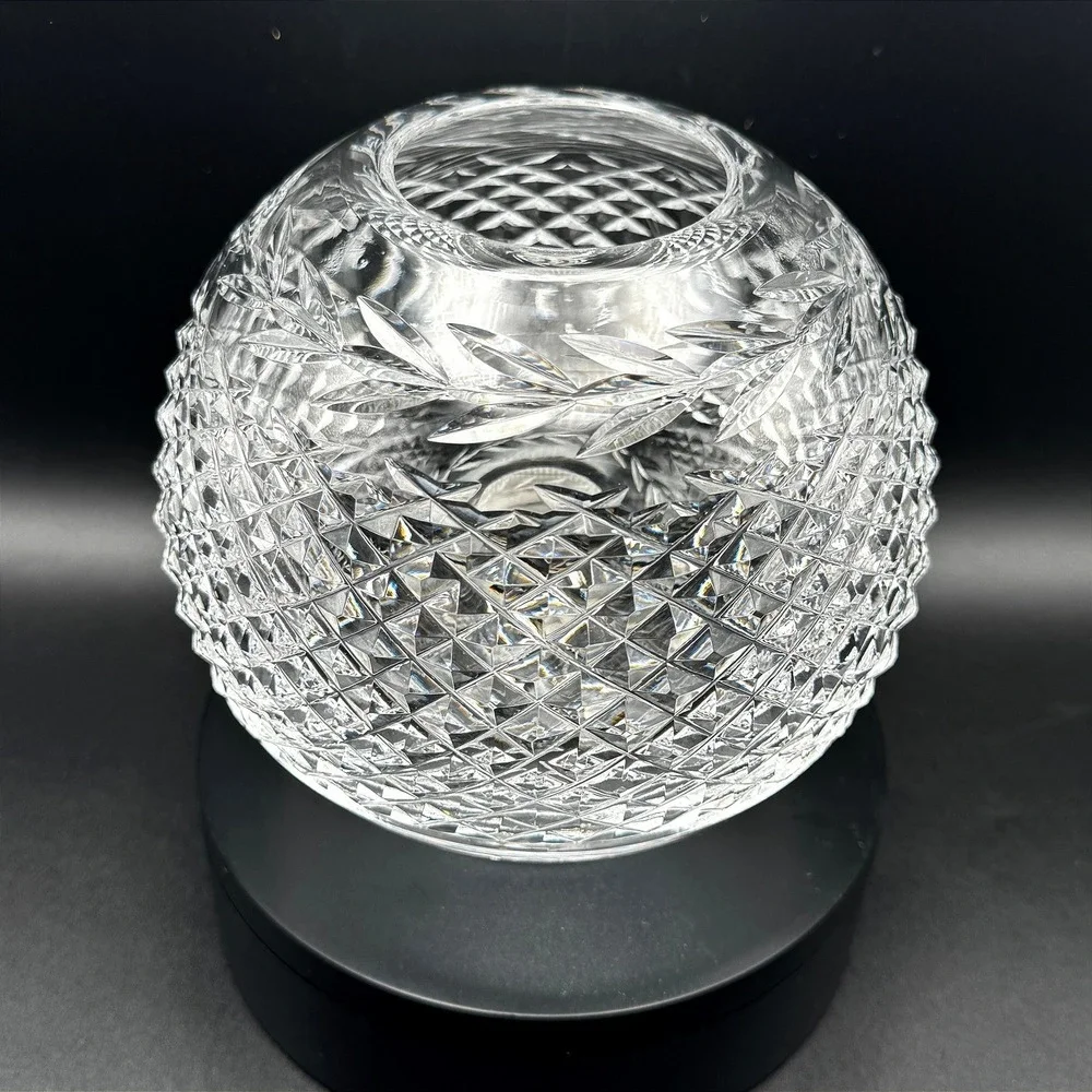 Vintage Waterford Lismore Rose Bowl Cut Crystal Centerpiece Gothic Mark Ireland